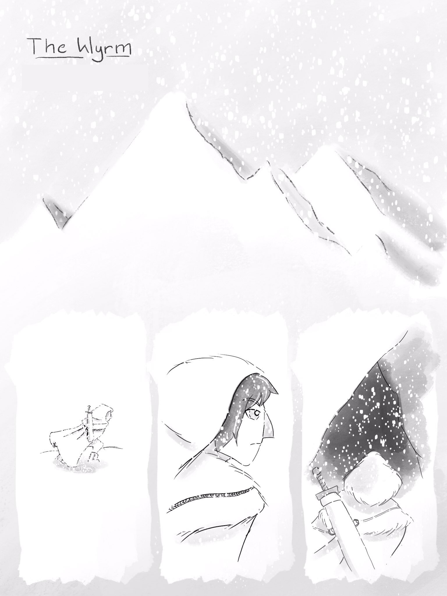 A youth climbs a mountain to confront a beast which has troubled their village for generations. They trudge through the snow with a determined look on their face until they discover the entrance to a cave.