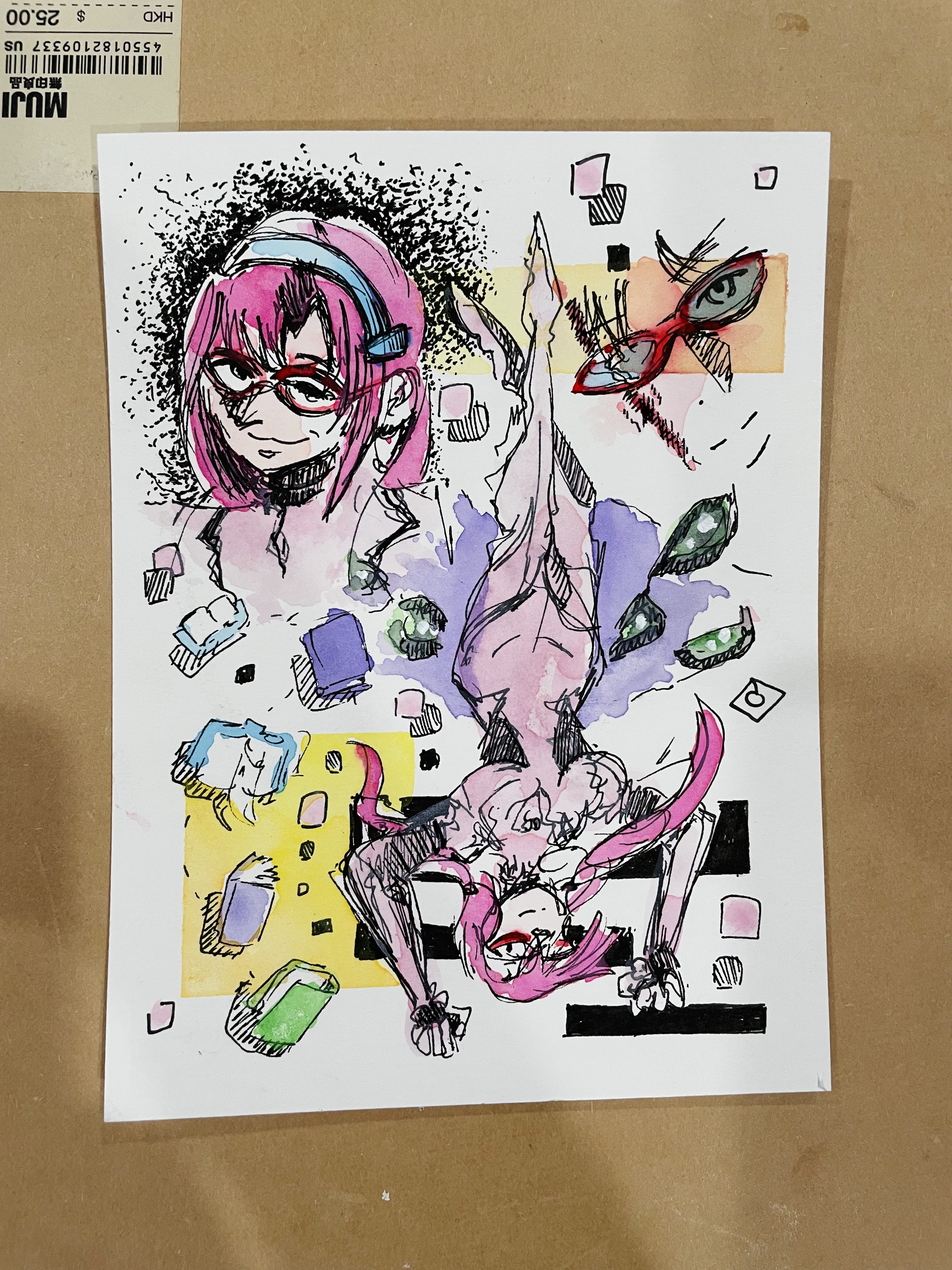 Watercolor sketches of MOTHERFUCKING Mari Illustrious Makinami!