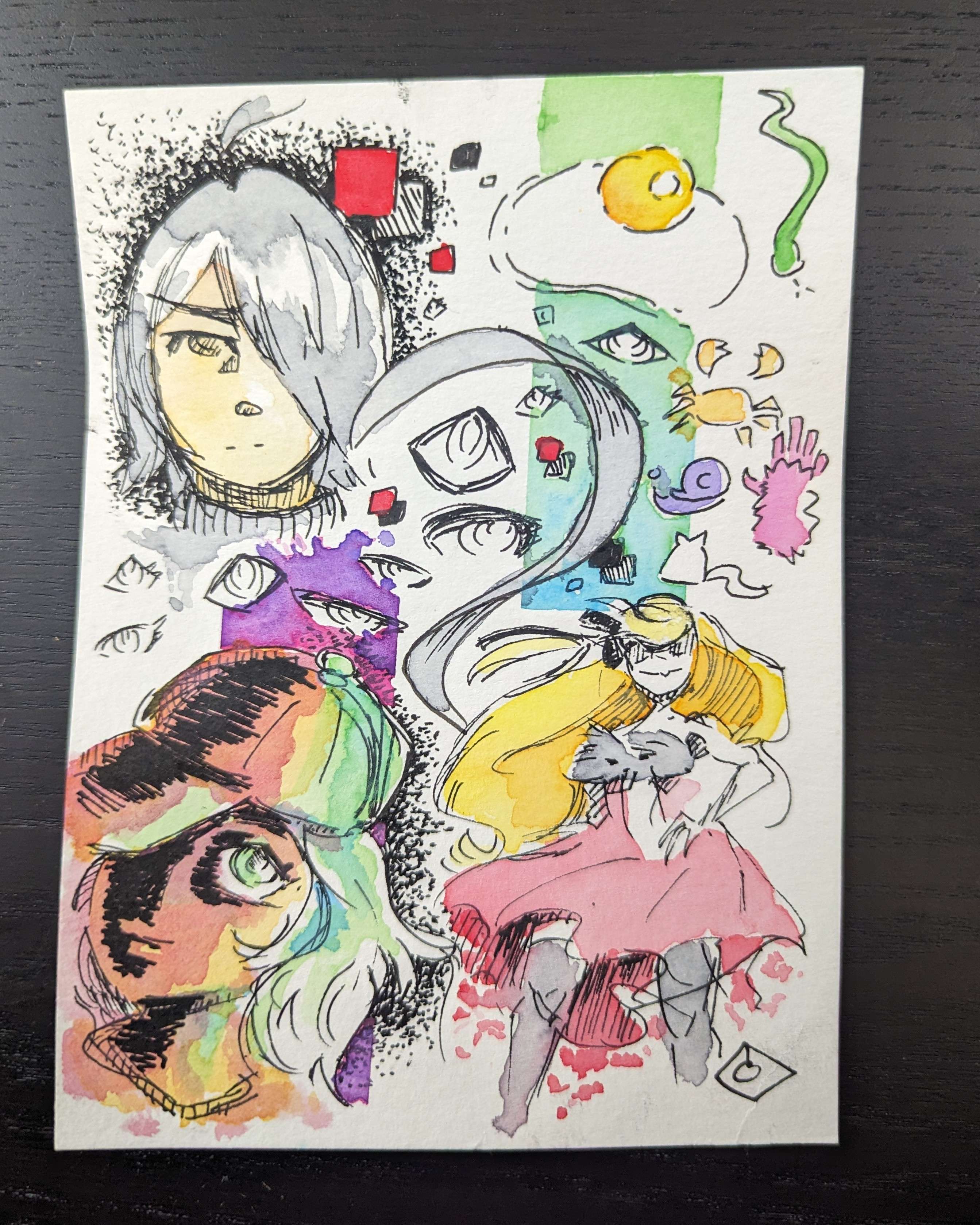 Sketches I drew during Koyomimonogatari