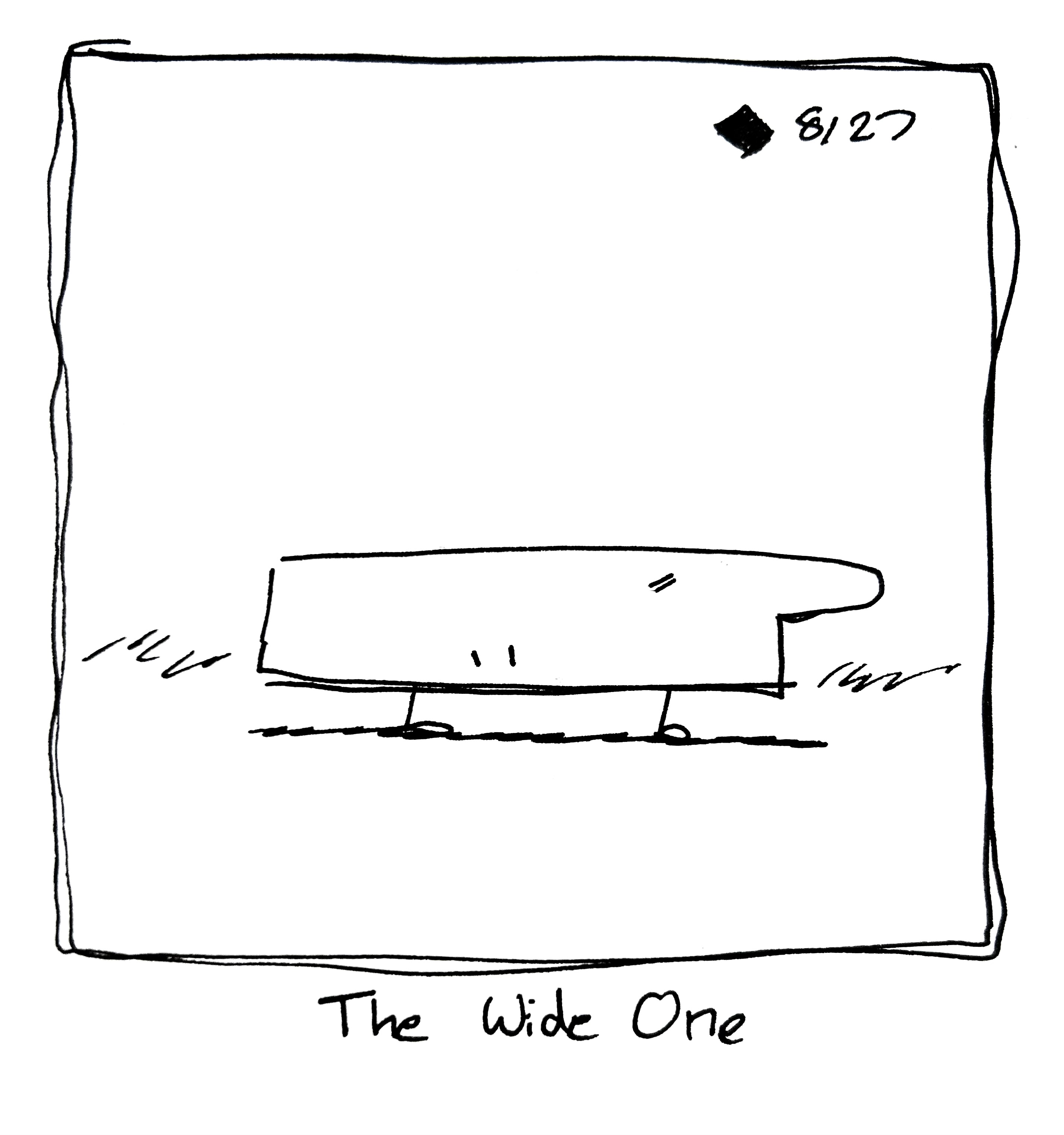 A guy who's as wide as the tall one is tall. The caption reads "the wide one"