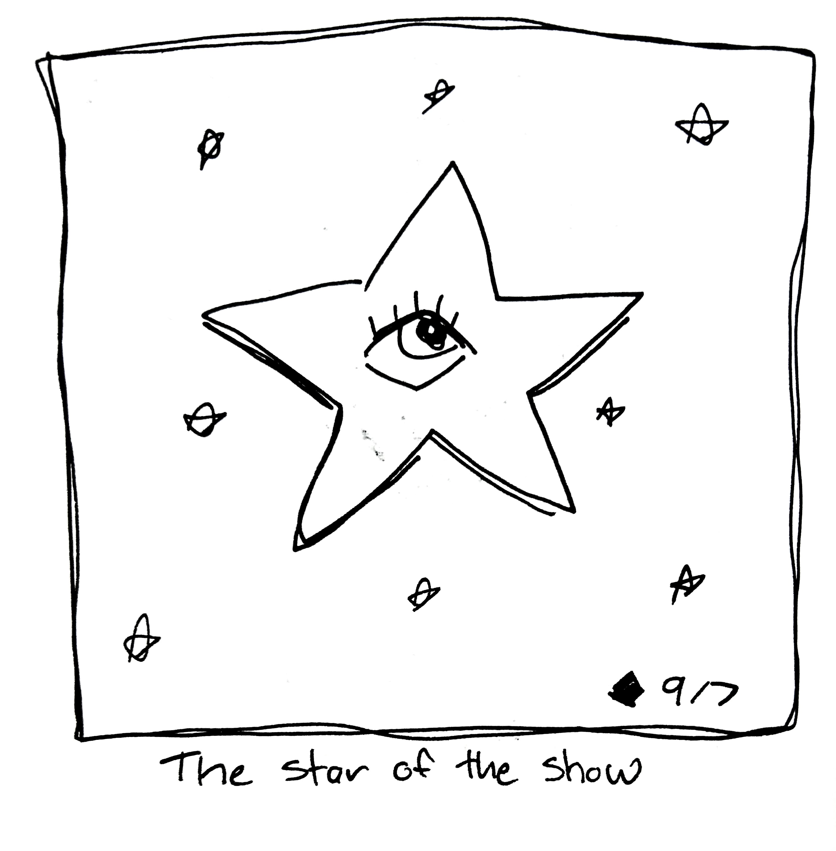 The little guy is a star. The caption reads "the star of the show"