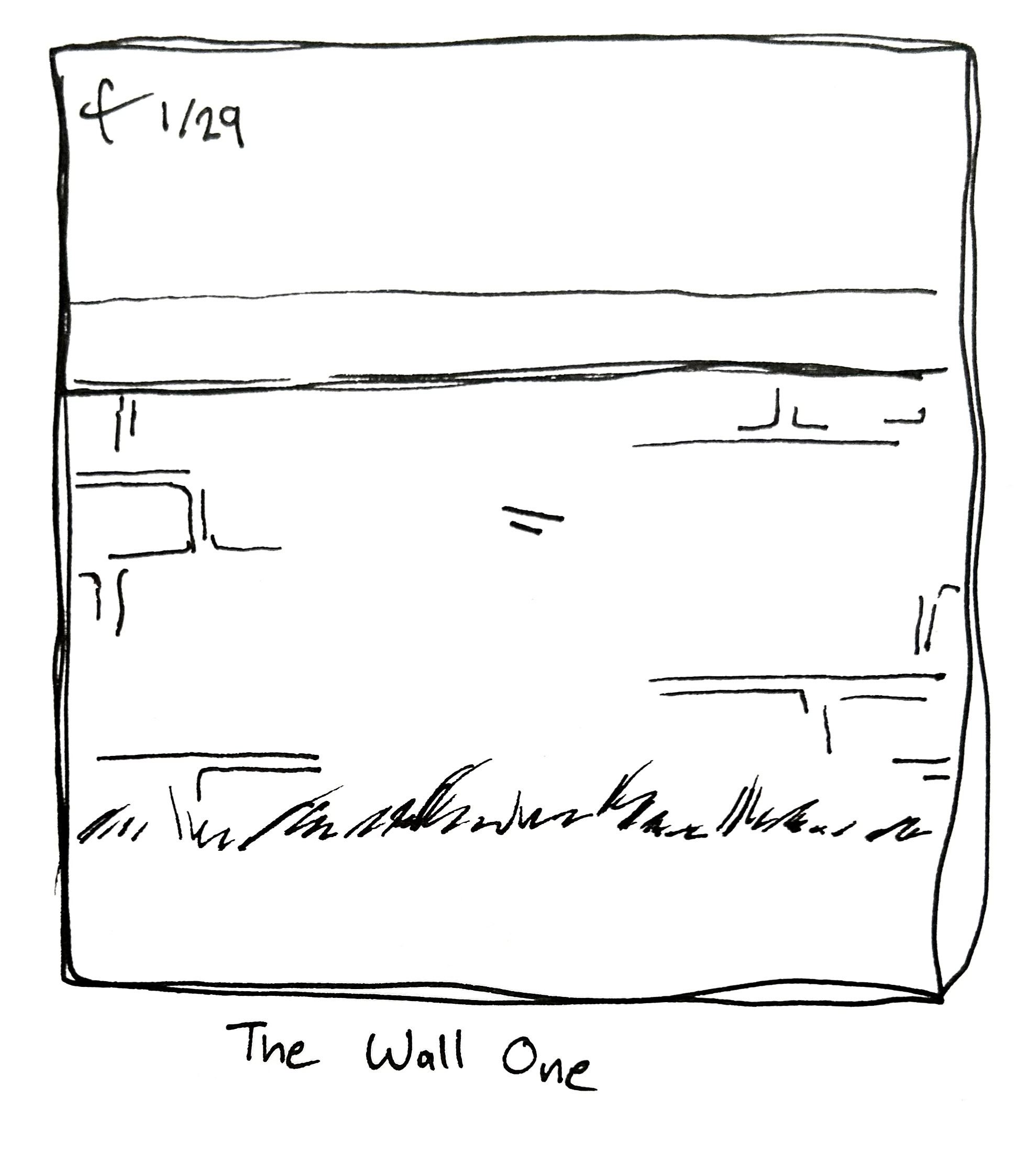 The tall one's eyes are superimposed over a brick wall. The caption reads "The Wall One"