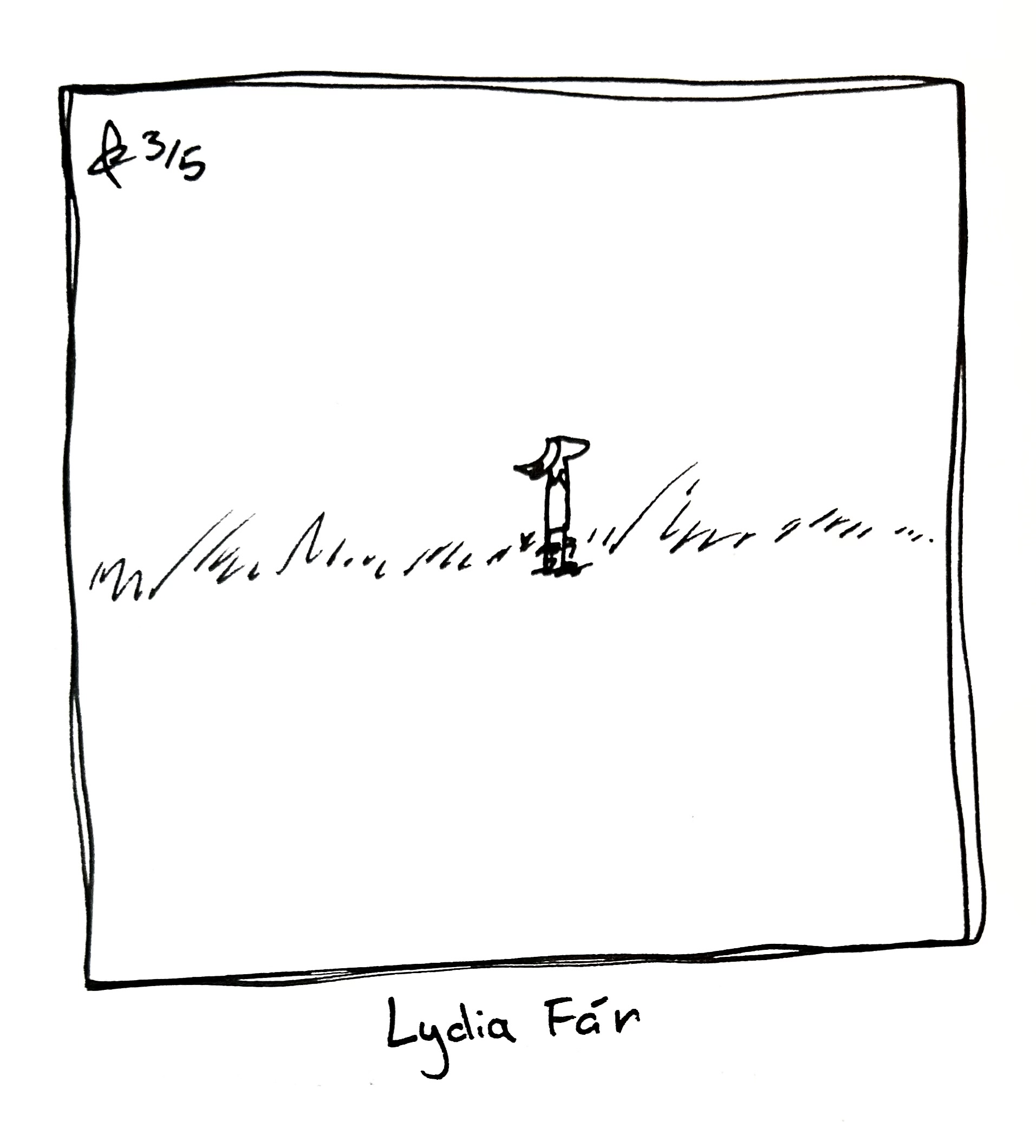 The Lydia Táll One is far away in the distance. The caption reads "Lydia Fár"
