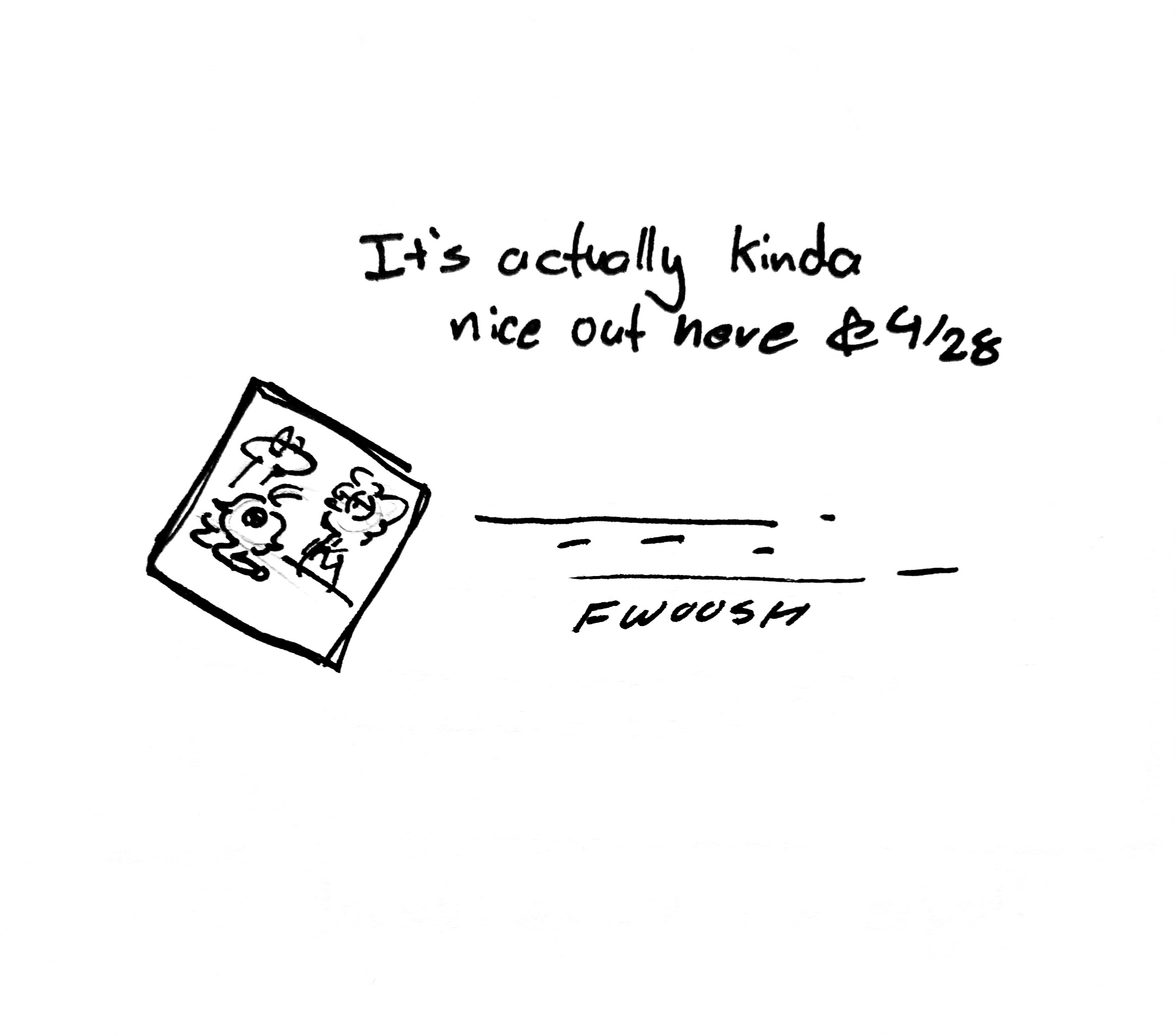 The Mercenary, The Tall One, and Jon Arbuckle fwoosh through empty space. The caption reads "It's actually kinda nice out here"